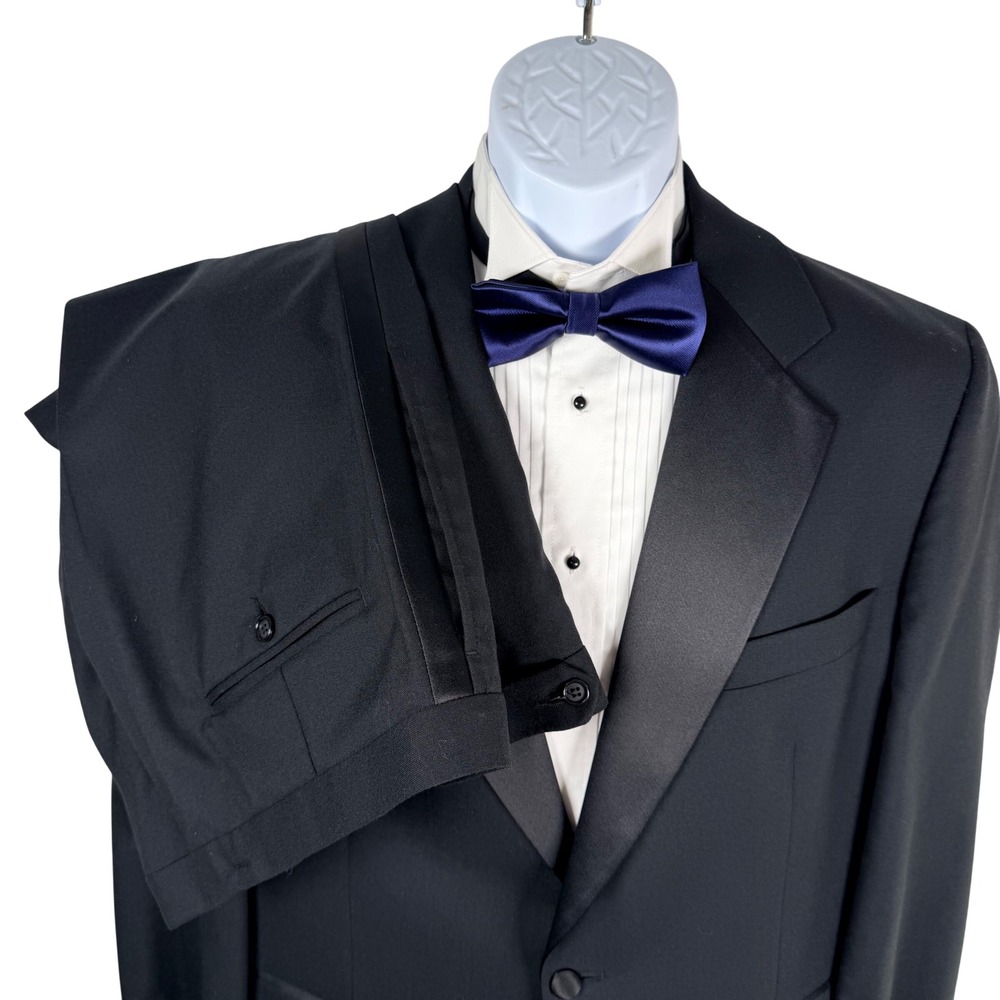 Vtg Brooks Brothers 346 Tuxedo Suit Wool 41R 35x30.5 Pleated Pants Suspenders